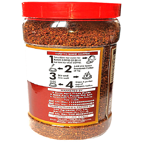 Farmers Family Ready Mix Jaggery Coffee - No Sugar, Morning Brew, Ideal For Diabetics, 500 g Jar 
