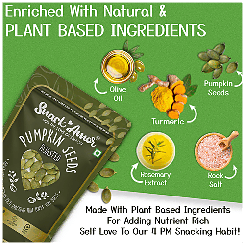 Buy SnackAmor Pumpkin Seeds Roasted, High In Fibre & Protein, No