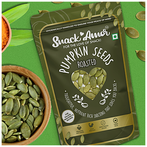 Buy SnackAmor Pumpkin Seeds Roasted, High In Fibre & Protein, No