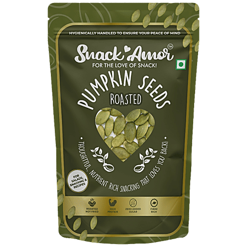 SnackAmor Pumpkin Seeds - Roasted, High In Fibre & Protein, No Added Sugar, 200 g  
