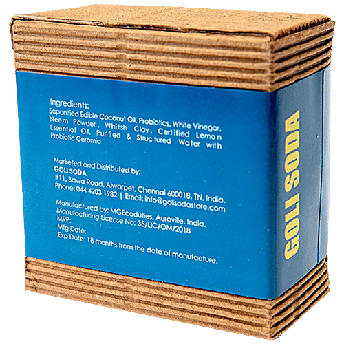 Goli Soda All Natural Probiotics Dishwash Bar - Lemon, Neem, Vinegar, Kind On Hands, Handmade, 90 g  Lemon - Neem - Vinegar
  Handmade & Kind on Skin