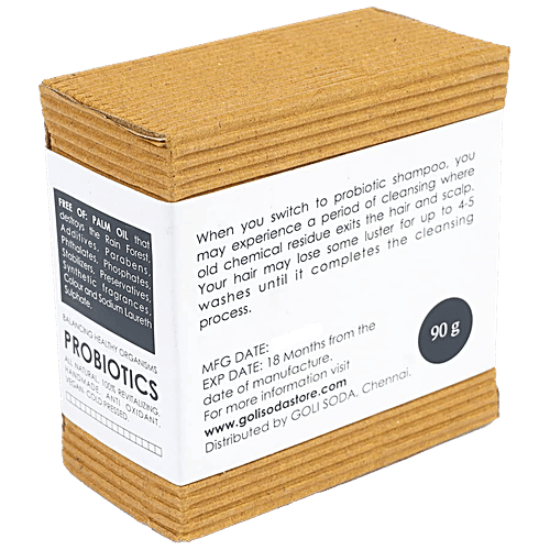 Goli Soda All Natural Probiotics Shampoo Bar - Nourishing, Controls Excess Oil, For Oily Hair, 90 g  