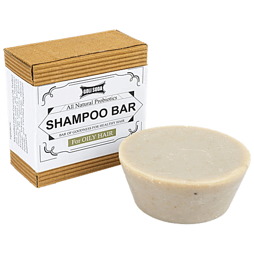 Goli Soda All Natural Probiotics Shampoo Bar - Nourishing, Controls Excess Oil, For Oily Hair, 90 g  