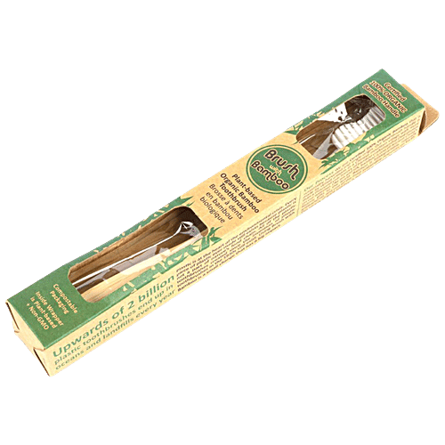 Goli Soda Bamboo Toothbrush - BPA Free, Vegan, Non-Toxic, Organic, For Adults, 20 g (Pack of 1) 