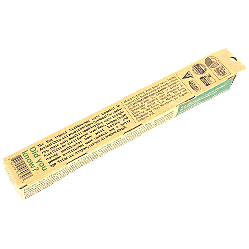 Goli Soda Bamboo Toothbrush - BPA Free, Vegan, Non-Toxic, Organic, For Adults, 20 g (Pack of 1) 