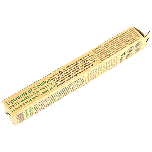 Goli Soda Bamboo Toothbrush - BPA Free, Vegan, Non-Toxic, Organic, For Adults, 20 g (Pack of 1) 