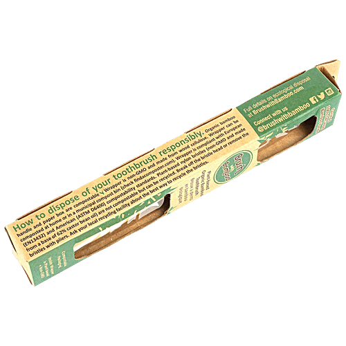 Goli Soda Bamboo Toothbrush - BPA Free, Vegan, Non-Toxic, Organic, For Adults, 20 g (Pack of 1) 