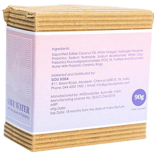 Goli Soda Probiotics Make Up Brush & Sponge Cleaner Bar - All Natural, Anti Bacterial, Anti Fungal, Eco Friendly, 90 g  