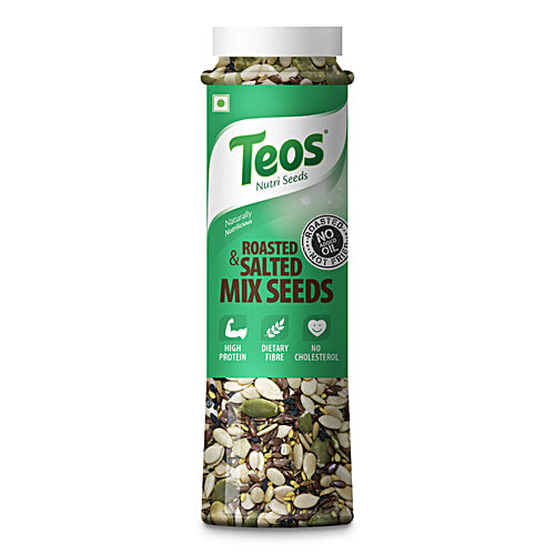 Teos Roasted & Salted Mix  Seeds - High Protein & Dietary Fibre, Rich In Omega-3, 125 g  