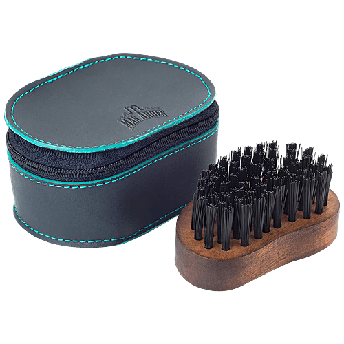 Man Arden Beard Brush - Pocket Size, Hand Crafted Premium Wood Handle, With Premium Faux Leather Pouch, 1 pc  