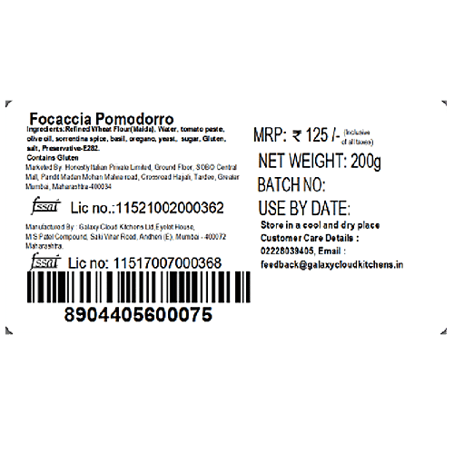 Sorrentina Pomodoro Focaccia, 200 g