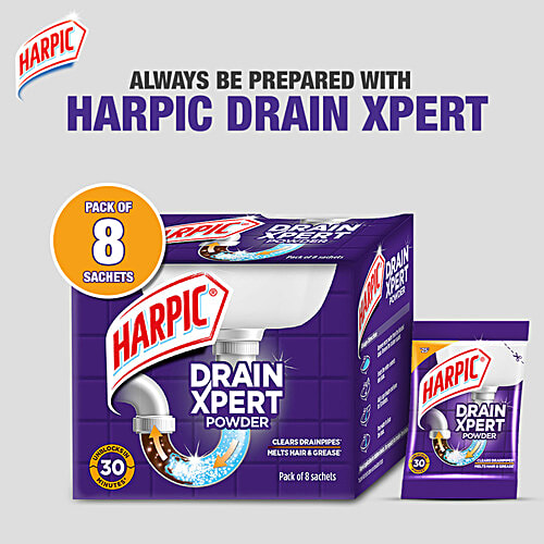 Buy Harpic Drain Xpert Drain Cleaning Powder Removes Blockages In 30