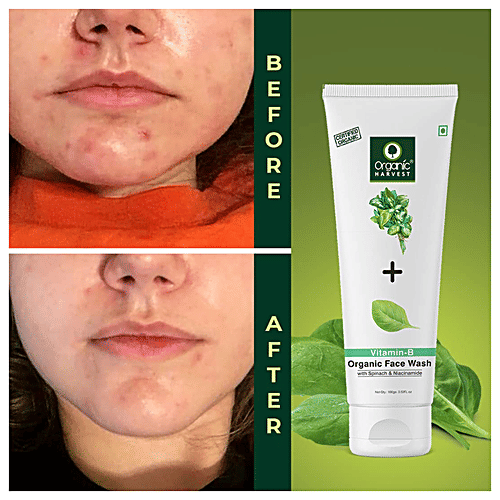 Buy Organic Harvest Vitamin B Face Wash Spinach & Niacinamide, Fights