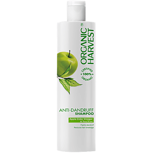 Organic Harvest Anti Dandruff Shampoo - Apple Cider Vinegar & Tea Tree Oil, For Itchy & Dry Scalp, No Sulphates, Parabens, 250 ml  