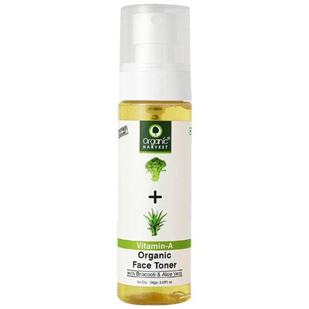 Organic Harvest Vitamin A Face Toner with Broccoli & Aloe Vera, Anti-Ageing, Reduces Wrinkles, 100 g 