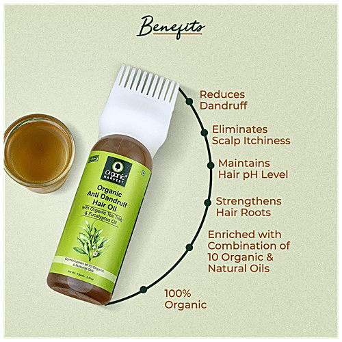 Organic Harvest Anti Dandruff Hair Oil - Organic Tea Tree & Eucalyptus Oils Infused, Parabens & Sulphate Free, 150 ml  