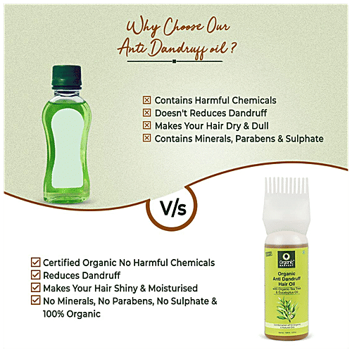 Organic Harvest Anti Dandruff Hair Oil - Organic Tea Tree & Eucalyptus Oils Infused, Parabens & Sulphate Free, 150 ml  