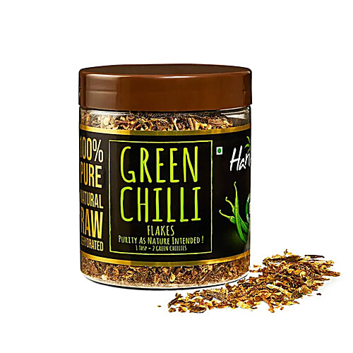 Harin Green Chilli Flakes - Pure, Boosts Immunity, For Healthy Cooking, 100 g  