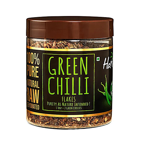 Harin Green Chilli Flakes - Pure, Boosts Immunity, For Healthy Cooking, 100 g  