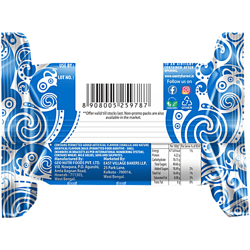 Country Harvest Cream Flips - Milk Flavoured Sandwich Biscuits, Fresh, Healthy & Wholesome, 38.5 g