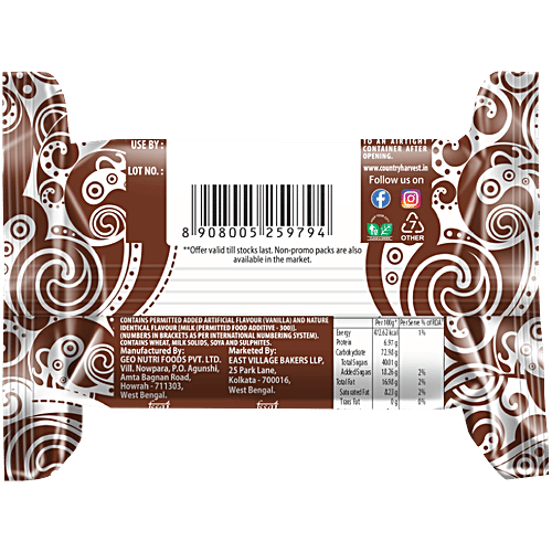 Country Harvest Cream Flips - Chocolate Flavoured Sandwich Biscuits, Fresh, Healthy & Wholesome, 38.5 g Pouch