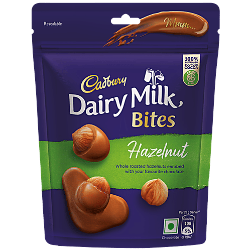 Buy Cadbury Dairy Milk Bites Hazelnut, Roasted & Chocolate Coated