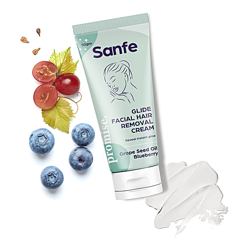 Sanfe Glide Facial Hair Removal Cream - Removes Facial Hair, 50 g  
