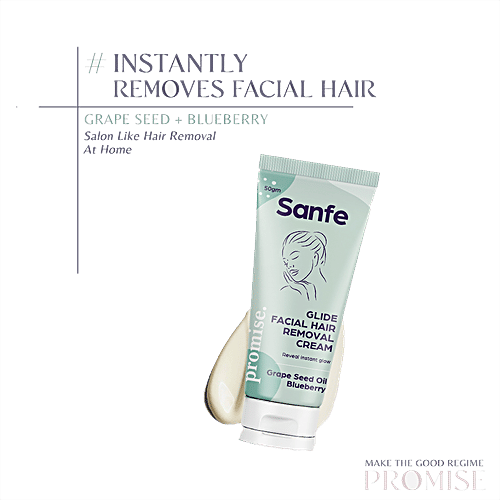 Sanfe Glide Facial Hair Removal Cream - Removes Facial Hair, 50 g  