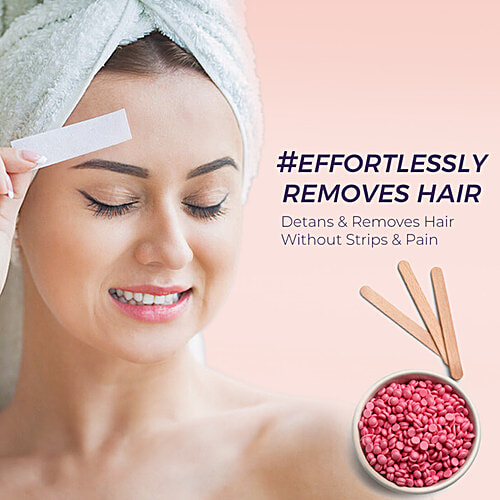 Sanfe Detan & Glo Rose Beans Wax - For Smooth Hair Removal, 100 g