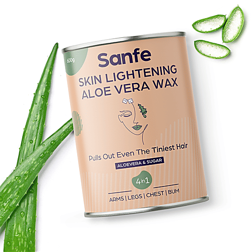 Sanfe Lightening Aloe Vera Wax - For Smooth Hair Removal, 600 g
