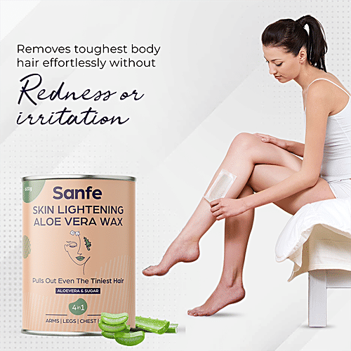 Sanfe Lightening Aloe Vera Wax - For Smooth Hair Removal, 600 g