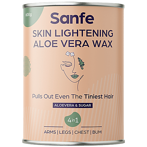 Sanfe Lightening Aloe Vera Wax - For Smooth Hair Removal, 600 g