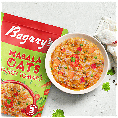 Bagrry's Masala Oats - Tangy Tomato, High In Fibre & Protein, Ready In 3 Minutes, 500 g Pouch 
