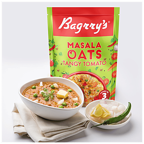 Bagrry's Masala Oats - Tangy Tomato, High In Fibre & Protein, Ready In 3 Minutes, 500 g Pouch 