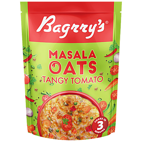 Bagrry's Masala Oats - Tangy Tomato, High In Fibre & Protein, Ready In 3 Minutes, 500 g Pouch 