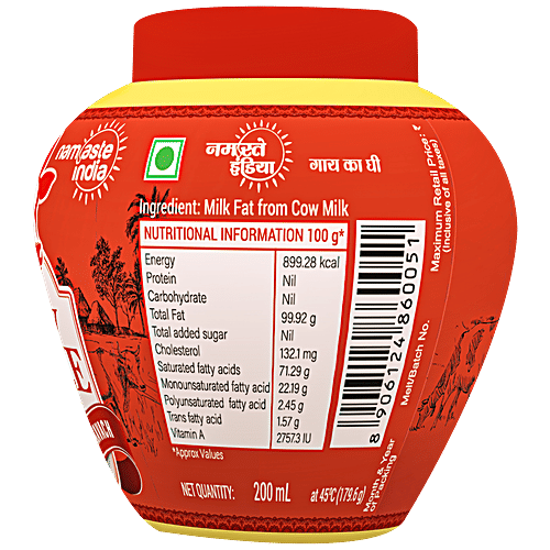 Buy Namaste India Cow Ghee Reduces Cholesterol, Reduces Joint Pains Online at Best Price of Rs