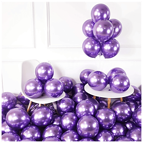 CherishX Chrome Balloons - For Birthday Party Decorations, Engagements, Baby Showers, Purple, 10 pcs  