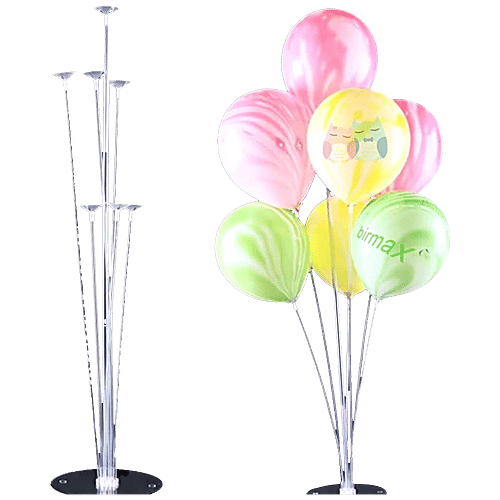 CherishX Decoration Kit - Table Balloon Stand Holder, Confetti & Metallic Balloons, Multicolour, 8 pcs  
