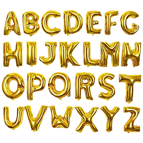 CherishX A Letter/Alphabet Foil Balloon - For Birthday & Anniversary Decorations, 41 cm, Golden, 1 pc