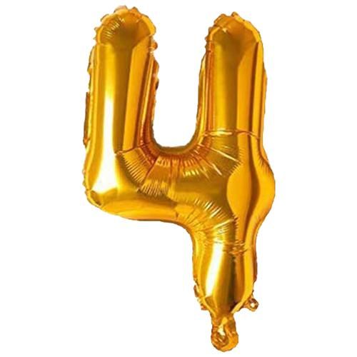 CherishX 4 Digit/Number Foil Balloon - For Birthday & Anniversary Decorations, 41 cm, Golden, 1 pc  