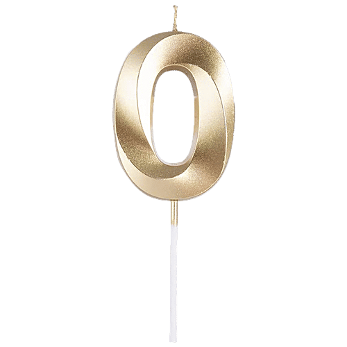 CherishX Numerical 0 Birthday Candle - For Cake Decorations, Parties, Anniversary Celebrations, Golden, 1 pc  
