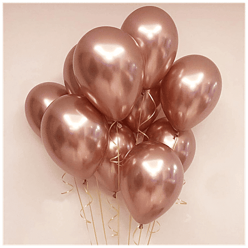 CherishX Chrome Balloons - For Birthday Party Decorations, Engagements, Baby Showers, Rose Gold, 10 pcs  