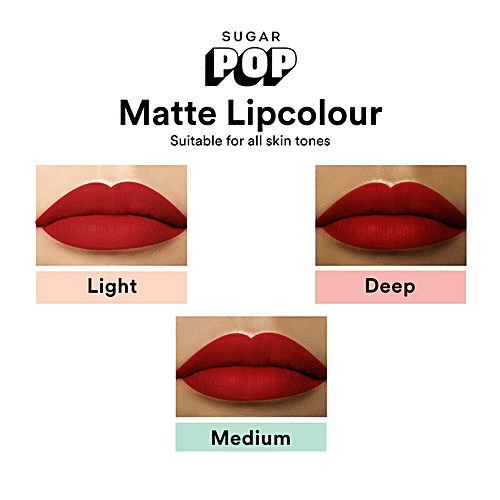 SUGAR POP Matte Lip Colour - Long Lasting, Highly Pigmented, Smudge-Proof, 1.6 ml 01 Chilli 