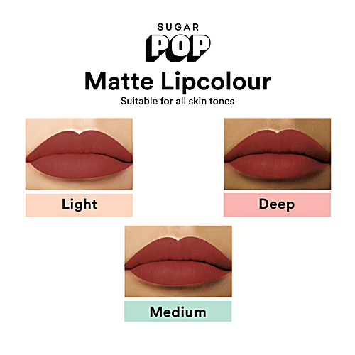 Sugar Pop Matte Lip Colour - Long Lasting, Highly Pigmented, Smudge-Proof, 1.6 ml 02 Mauve