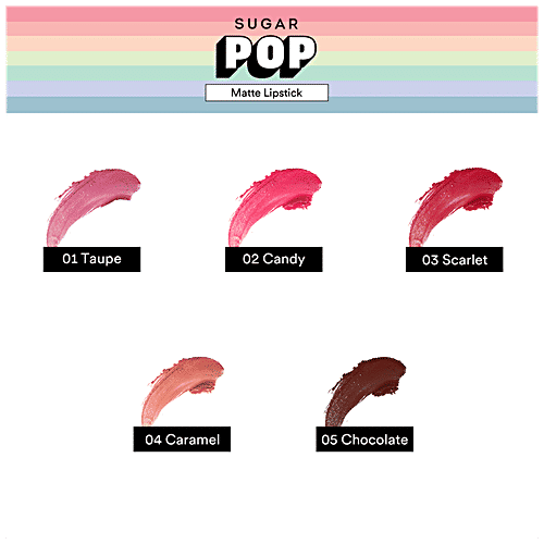 Sugar Pop Matte Lipstick - Enriched With Vitamin E, Long Lasting, Lightweight, Satin Finish, 4.2 g 01 Taupe 