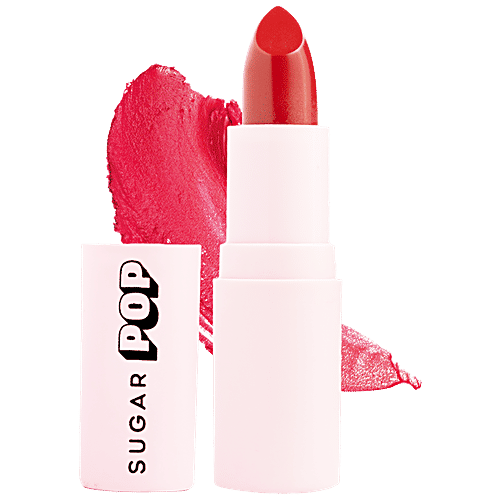 Sugar Pop Matte Lipstick - Enriched With Vitamin E, Long Lasting, Lightweight, Satin Finish, 4.2 g 03 Scarlet 