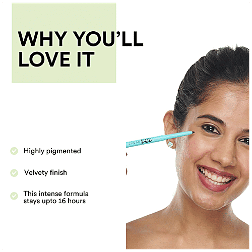 Sugar Pop Longwear Kajal - Waterproof, Smudge-Proof, Velvet Finish, 30 g 01 Black