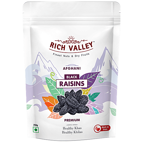 Buy Rich Valley Afghani Black Raisins Premium High In Antioxidants & Iron Online at Best Price