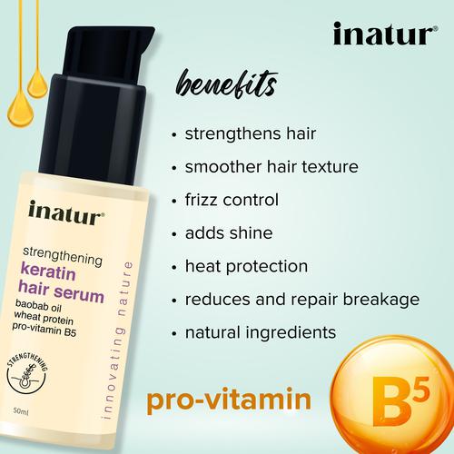 Buy INATUR Keratin Hair Serum - Reduces Frizz, Mends Split Ends Online at  Best Price of Rs  - bigbasket