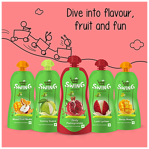 Paper Boat Swing Juicer Drink - Zesty Pomegranate , Thick & Flavourful, Ready To Serve, 250 ml Pouch 